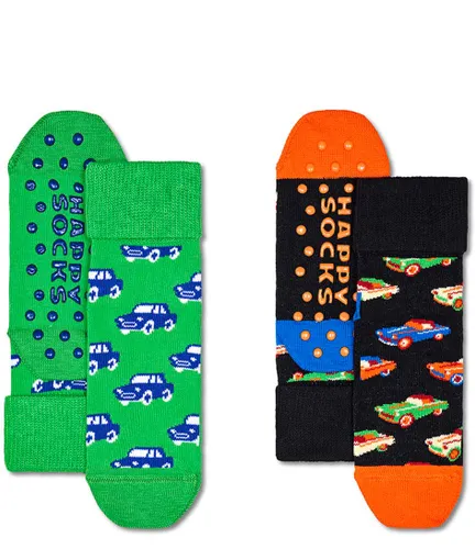 Kids 2-Pack Cars Anti-Slip Socks
