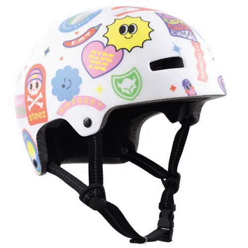 Kids Nipper Maxi Graphic Design White Happy Sticker Helm - XXS/XS