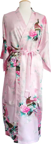 KIMU® Kimono Lichtroze Maxi