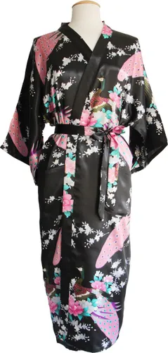 KIMU® Kimono Zwart Maxi