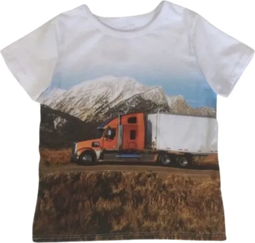 Kinder t-shirt met vrachtwagen LOO4 -s&C-122/128-t-shirts jongens