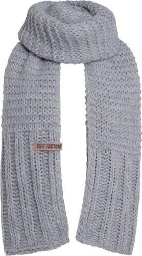 Knit Factory Alex Gebreide Sjaal Dames & Heren - Warme Wintersjaal - Grof gebreid - Langwerpige sjaal - Wollen sjaal - Heren sjaal - Dames sjaal - Uni