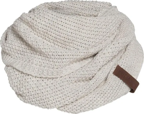Knit Factory Coco Gebreide Colsjaal - Ronde Sjaal - Nekwarmer - Wollen Sjaal - Beige Colsjaal - Dames sjaal - Heren sjaal - Unisex - Beige - One