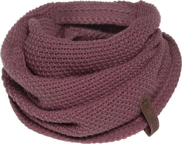 Knit Factory Coco Gebreide Colsjaal - Ronde Sjaal - Nekwarmer - Wollen Sjaal - Rode Colsjaal - Dames sjaal - Heren sjaal - Unisex - Stone Red - One Si