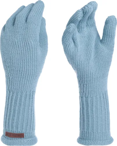 Knit Factory Lana Gebreide Dames Handschoenen - Gebreide winter handschoenen - Lichtblauwe handschoenen - Polswarmers - Celeste - One