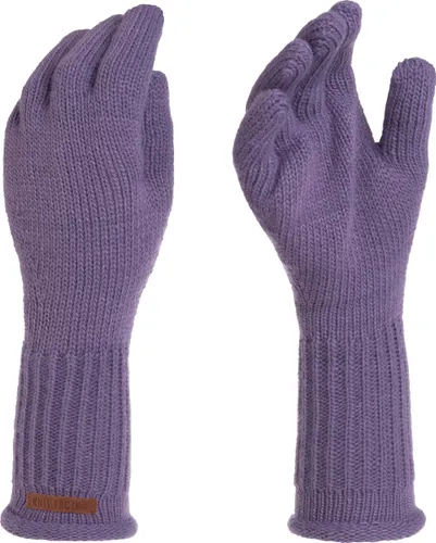 Knit Factory Lana Gebreide Dames Handschoenen - Gebreide winter handschoenen - Paarse handschoenen - Polswarmers - Violet - One