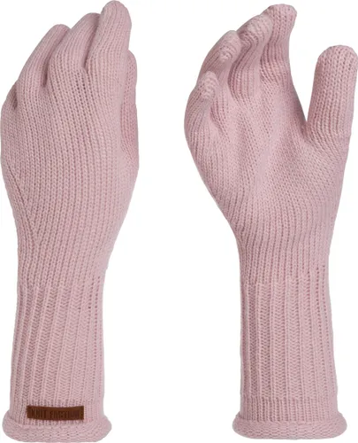 Knit Factory Lana Gebreide Dames Handschoenen - Gebreide winter handschoenen - Roze handschoenen - Polswarmers - Roze - One