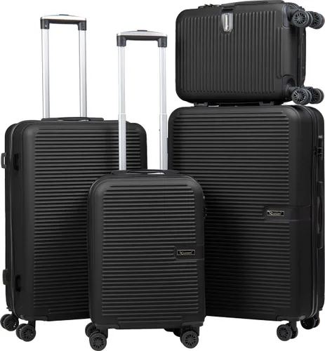 Kofferset 4-delig - Handbagage koffer- Met wielen - Koffers - Trolley - Milaan - Zwart