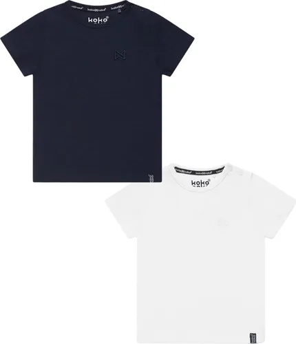 Koko Noko BIO Basics (2pack) Shirts NIGEL Blauw en Wit