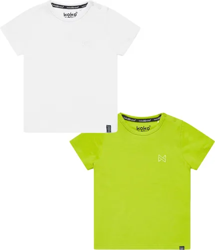 Koko Noko BIO Basics (2pack) Shirts NIGEL Wit en Groen