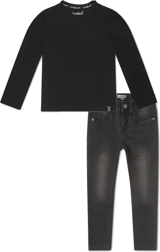 Koko Noko - Kledingset - Black Jeans - Shirt Nate LS Zwart