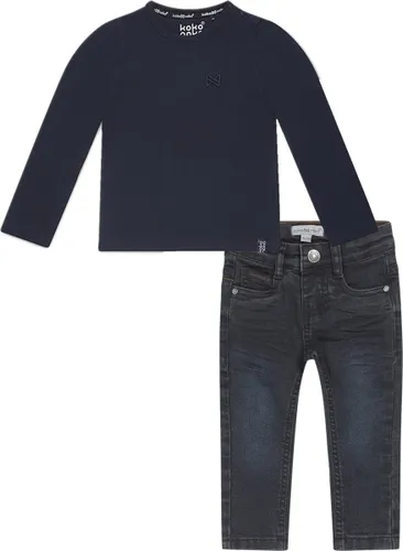 Koko Noko - Kledingset - Dark Blue Jeans - Shirt Nate Ls Navy