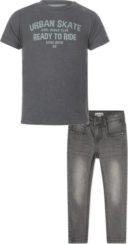 Koko Noko - Kledingset - Grey Jeans - Shirt Steel Blue
