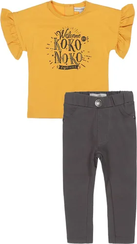 Koko Noko - Kledingset(2delig) -Broek bruin - Shirt geel