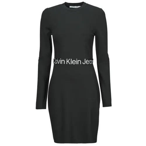 Korte Jurk Calvin Klein Jeans LOGO ELASTIC MILANO LS DRESS