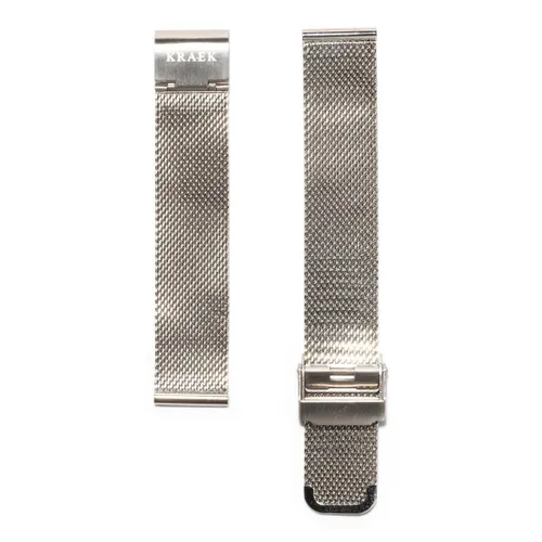KRAEK Zilver Mesh- horlogebandje met quick release - 16 mm bandje - Easy click