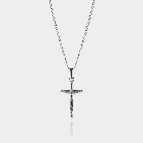 Kruis Hanger Ketting - Zilveren Cross Pendant Ketting - 50 cm lang - Ketting Heren met Hanger - Griekse Mythen - Olympus Jewelry