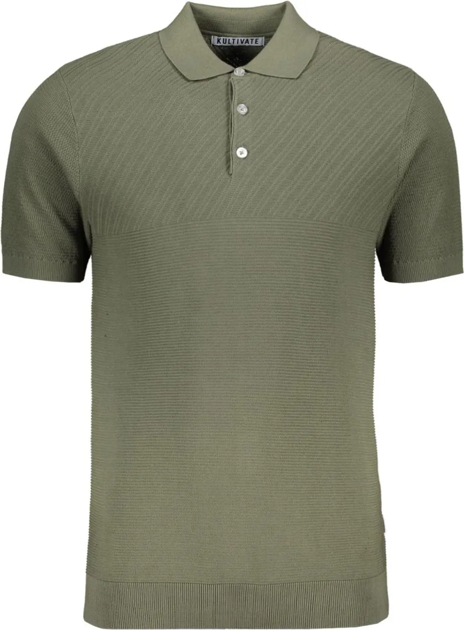 Kultivate Poloshirt Pl Mixed 2301040400 672 Dusty Olive Mannen