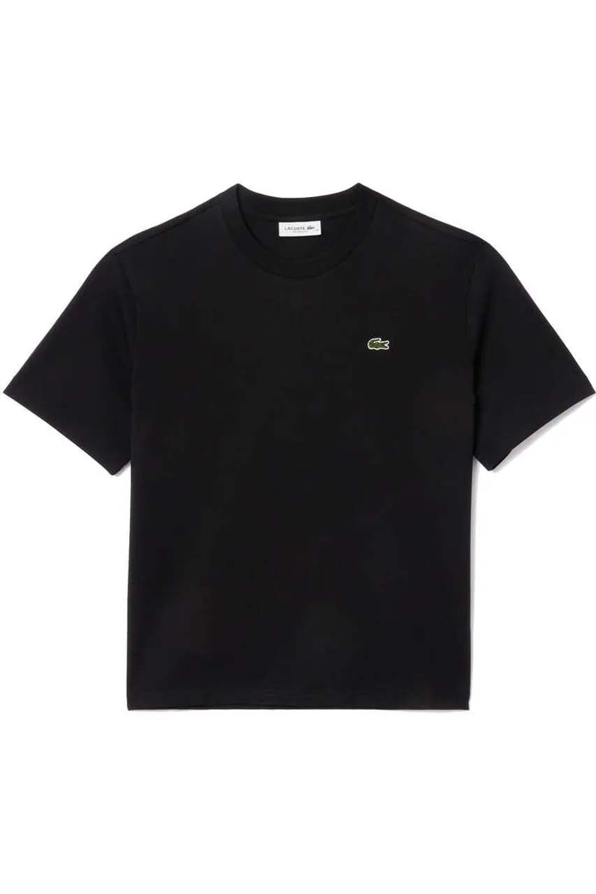 Lacoste Classic Fit Dames T-shirt zwart, Effen