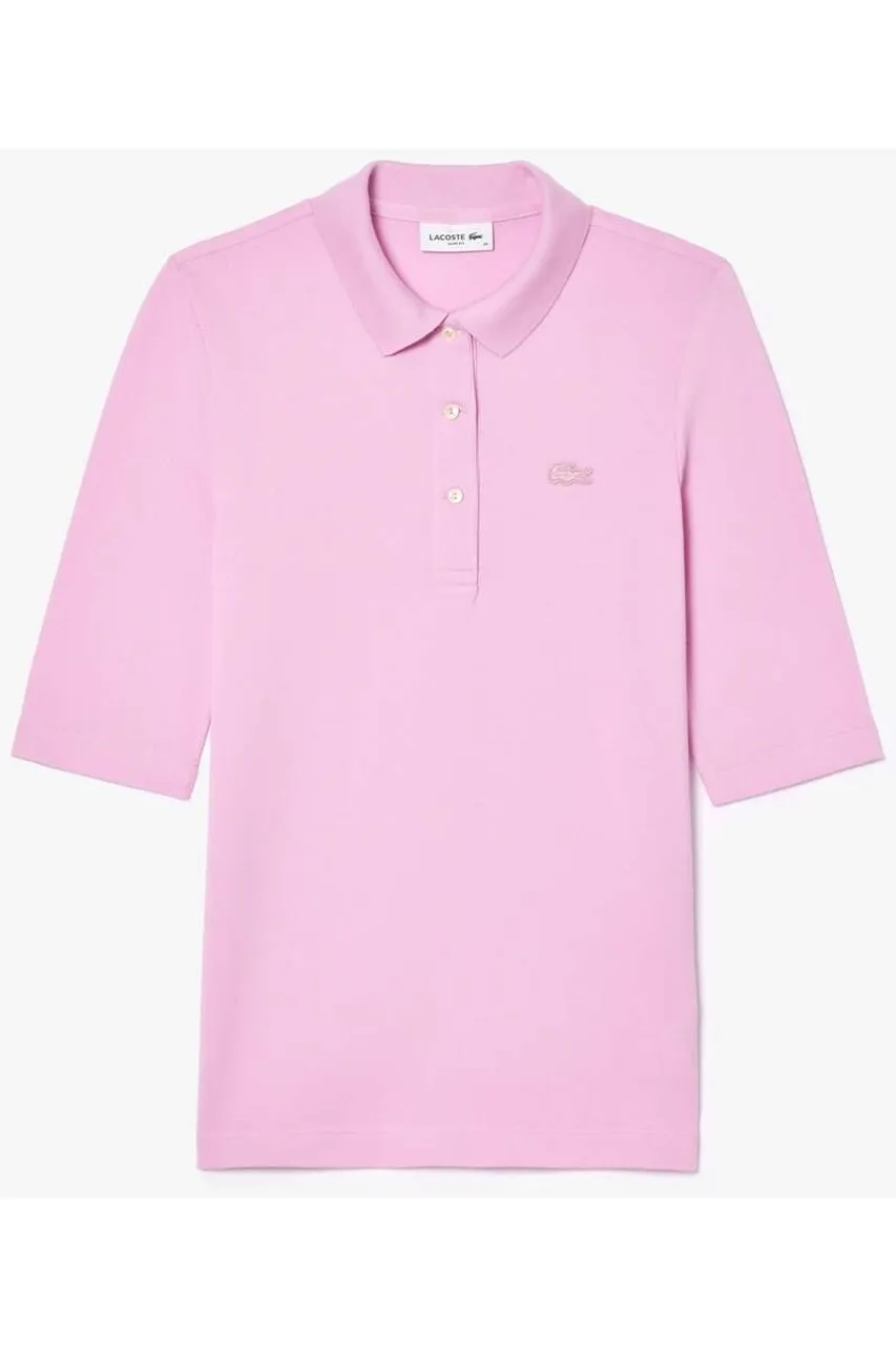 Lacoste Slim Fit Dames Poloshirt roze, Effen
