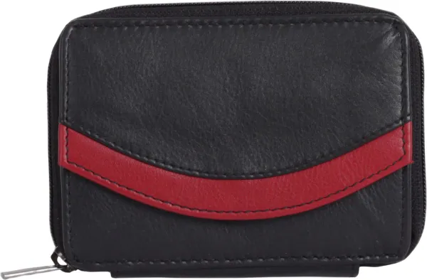 Lahti portemonnee small zwart, rood