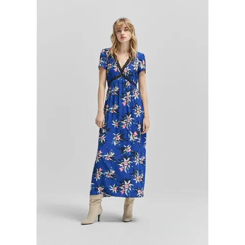 Lange jurk met korte mouwen en bloemenprint