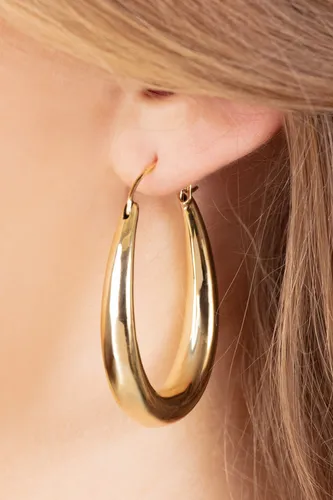 Large Drop Hoop oorbellen in goud