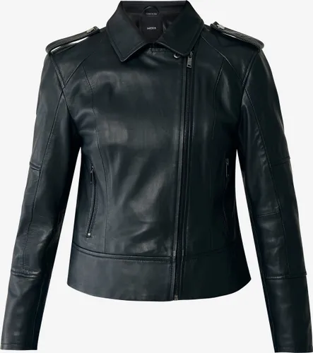 Leather Biker Jacket Dames - Zwart