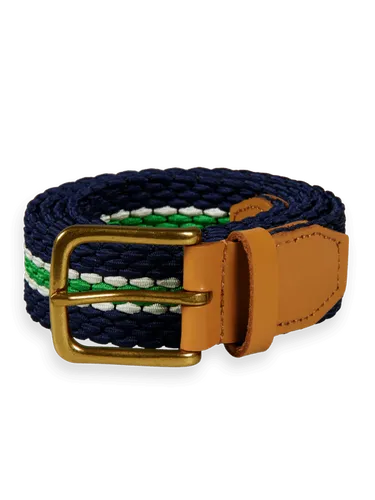Leather trimmed elasticated cord belt - Maat XL - Multicolor - Man - Riem - Scotch & Soda