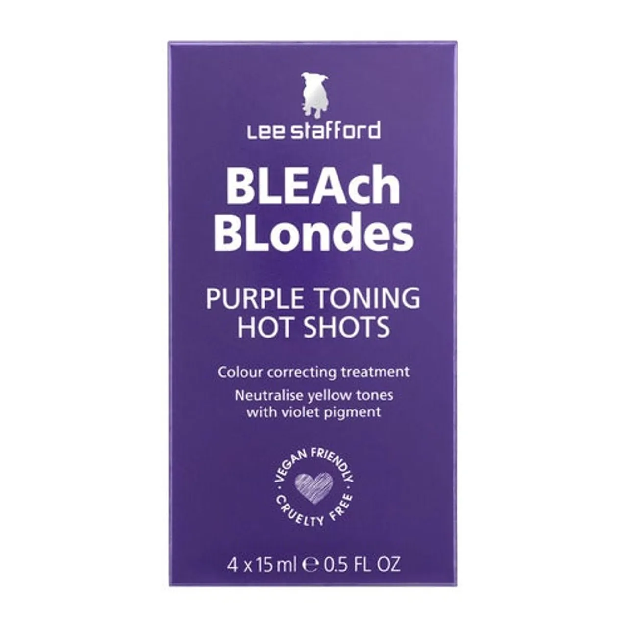 Lee Stafford Bleach Blondes Purple Toning Hot Shot Treatment 4 x 15 ml