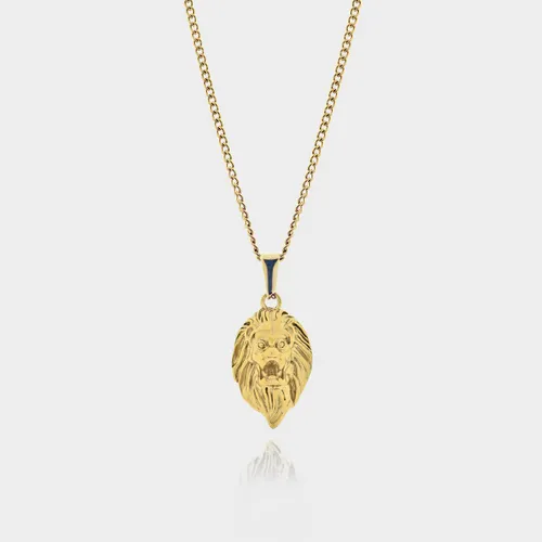 Leeuw Hanger Ketting - Gouden Lion Pendant Ketting - 50 cm lang - Ketting Heren met Hanger - Griekse Mythen - Olympus Jewelry