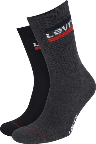 Levi's 2-Pack Sportswear Sokken Zwart Antraciet - maat 39