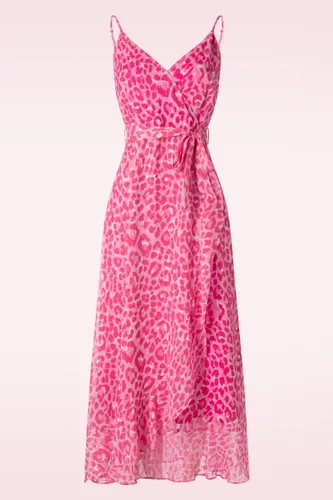 Lexie luipaard maxi jurk in baby roze