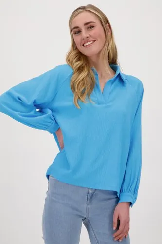Liberty Island Blauwe blouse in lichte textuurstof