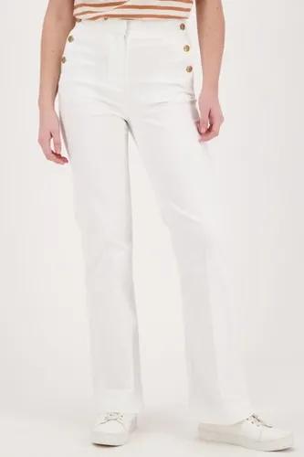 Liberty Island Denim Witte jeans met goudkleurige details -straight fit