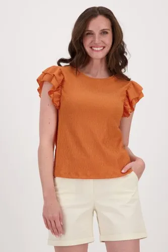Liberty Island Oranje blouse met rushes