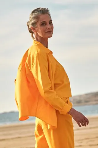 Liberty Island Oranje linnen blouse