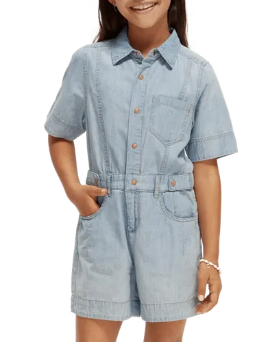 Lightweight washed chambray denim playsuit - Maat 8 - Multicolor - Meisje - Jumpsuit - Scotch & Soda
