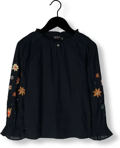 LIKE FLO Meisjes Blouses Woven Blouse With Embroidery Sleeves - Donkerblauw