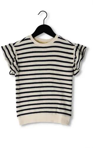 LIKE FLO Meisjes Tops & T-shirts Yd Jacquard Top - Blauw/wit Gestreept