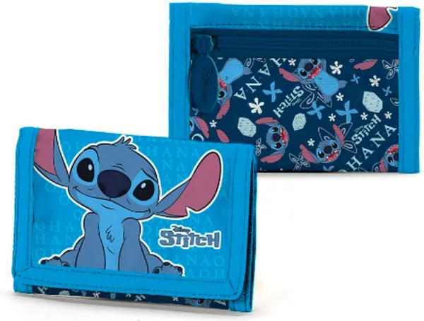 Lilo en Stitch portemonnee 13 x 8 cm - Polyester - blauw