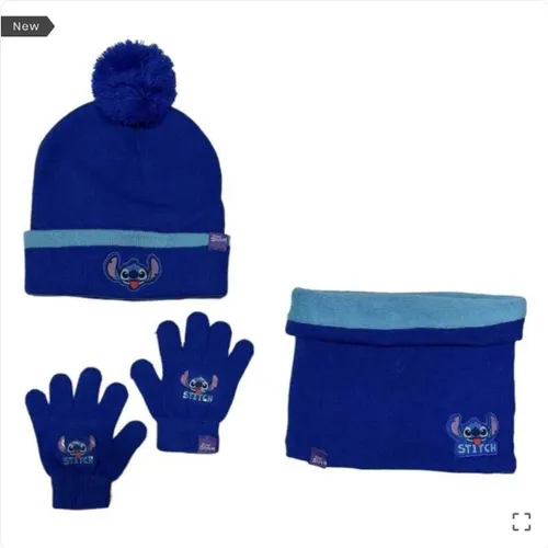Lilo & Stitch winterset / Muts/Sjaal - col/ handschoenen - blauw - One