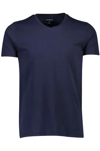 Lindbergh Slim Fit T-Shirt V-hals blauw, Effen