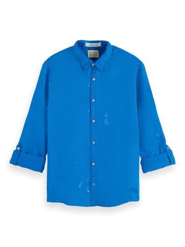 Linen shirt with sleeve roll-up - Maat XXL - Multicolor - Man - Shirt - Scotch & Soda