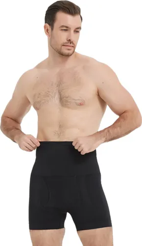 Linorie Corrigerende Boxershort Mannen Hoge Taille Buikband Taillevormer - Zwart - 3XL