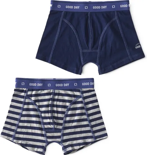 Little Label - boxershorts 2-pack - uni dark blue & big blue stripe