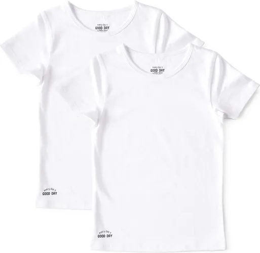 Little Label - meisjes t-shirt 2-pack - white 104 4Y