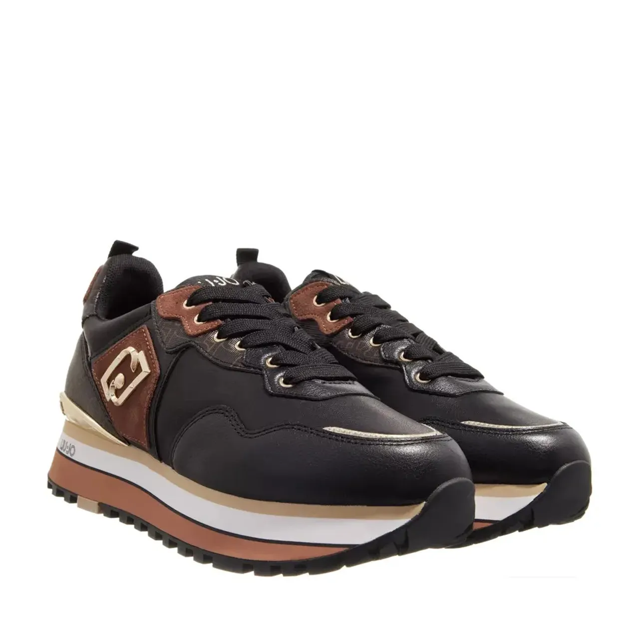 Liu Jo Maxi wonder sneaker 01 tumbled leather brown