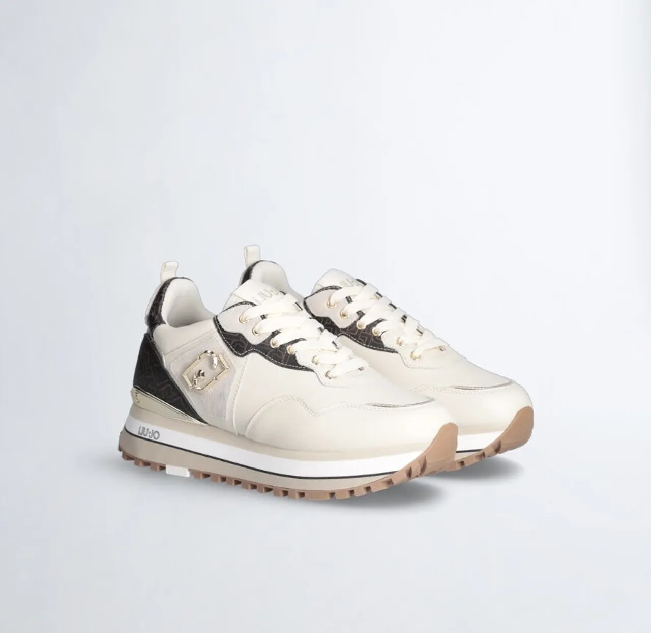 Liu Jo Maxi wonder sneaker 01 tumbled leather conchiglia