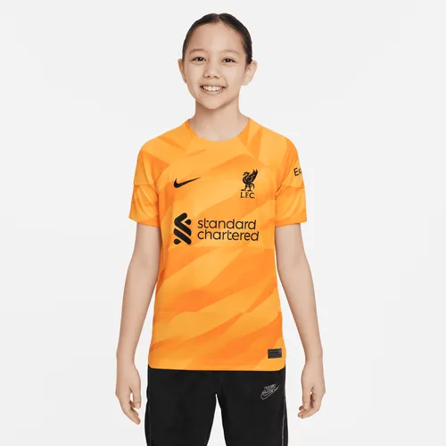 Liverpool FC 2023/24 Stadium Goalkeeper Nike Dri-FIT voetbalshirt met korte mouwen voor kids - Geel